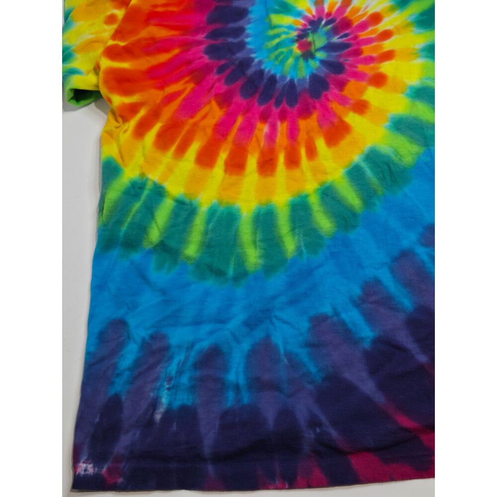 Vintage Sun Dog Spiral Tie Dye T-Shirt | Made in USA | Men's XL | Rainbow - Picture 8 of 9